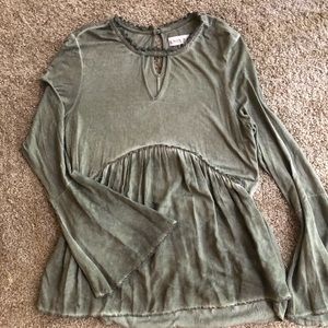 Tie die boho bell-sleeve blouse